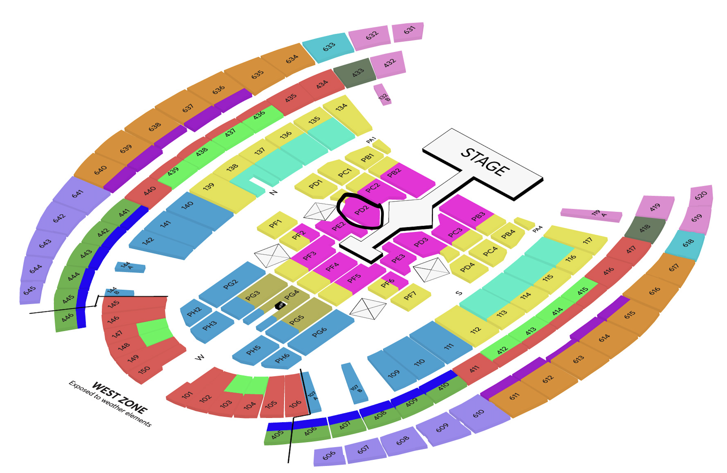 Screenshot of seating plan for Taylor Swift's Singapore concerts.